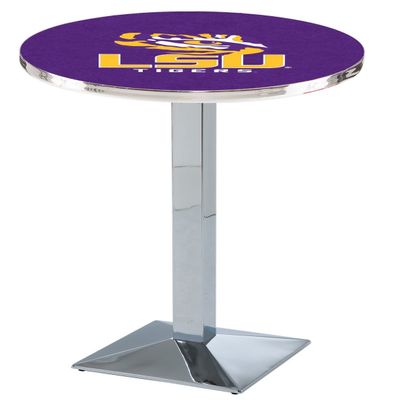 HBS L217-36" Chrome Louisiana State Pub Table by Holland Bar Stool Co.