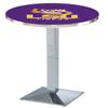 HBS L217-36" Chrome Louisiana State Pub Table by Holland Bar Stool Co. view 1