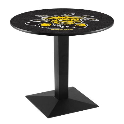 HBS L217-42" Black Wrinkle Wichita State Pub Table by Holland Bar Stool Co.