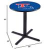 HBS L211-36" Black Wrinkle Louisiana Tech Pub Table by Holland Bar Stool Co. view 2