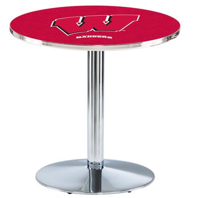 HBS L214-36" Chrome Wisconsin W Pub Table by Holland Bar Stool Co.