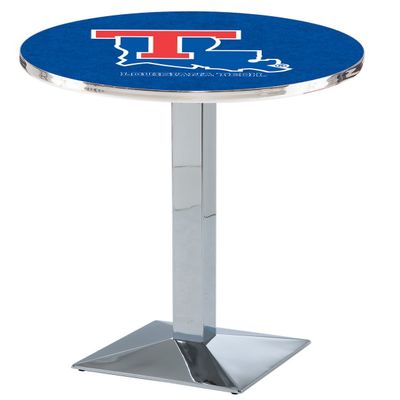 HBS L217-42" Chrome Louisiana Tech Pub Table by Holland Bar Stool Co.