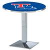 HBS L217-42" Chrome Louisiana Tech Pub Table by Holland Bar Stool Co. view 1