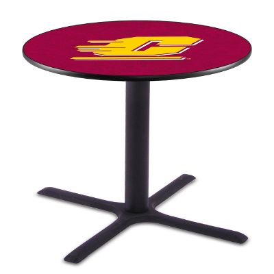 HBS L211-42" Black Wrinkle Central Michigan Pub Table by Holland Bar Stool Co.