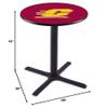 HBS L211-42" Black Wrinkle Central Michigan Pub Table by Holland Bar Stool Co. view 2