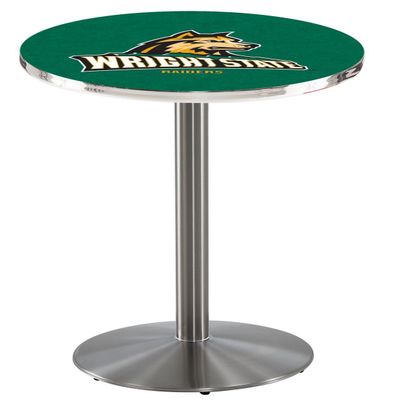 HBS L214-36" Stainless Steel Wright State Pub Table by Holland Bar Stool Co.