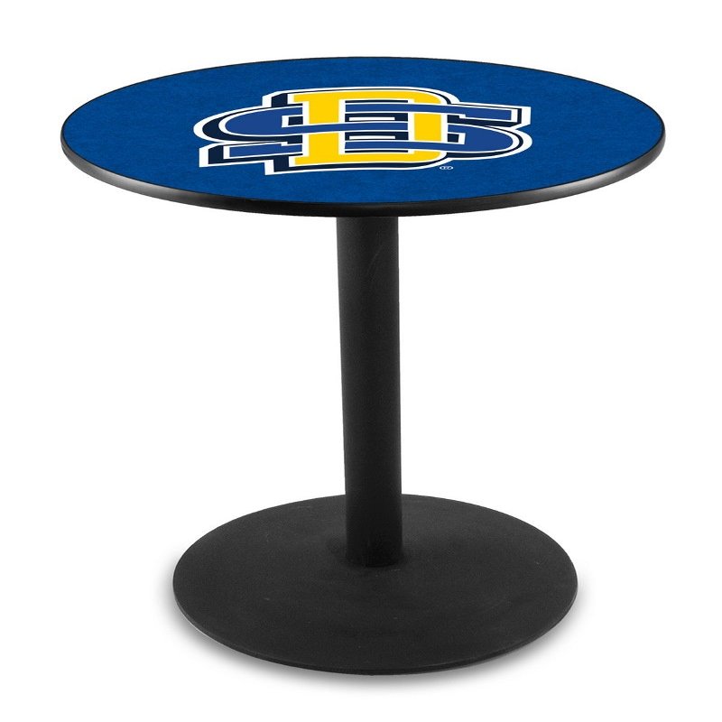 HBS L214-42" Black Wrinkle South Dakota State Pub Table by Holland Bar Stool Co.