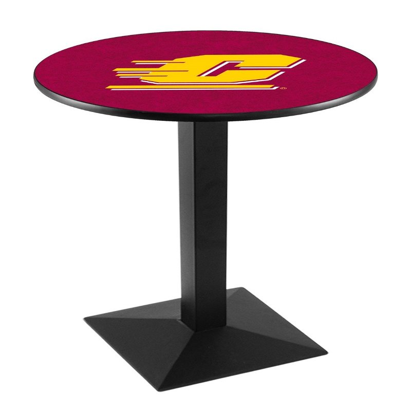 HBS L217-36" Black Wrinkle Central Michigan Pub Table by Holland Bar Stool Co.