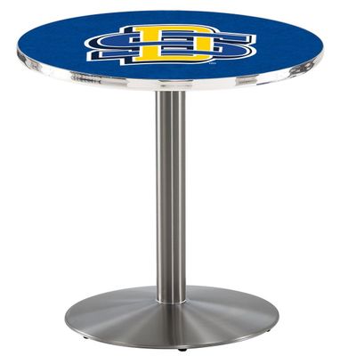HBS L214-42" Stainless Steel South Dakota State Pub Table by Holland Bar Stool Co.