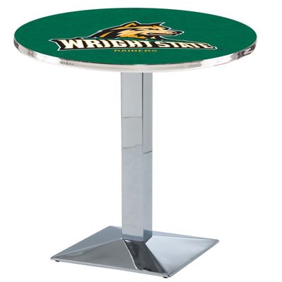 HBS L217-36" Chrome Wright State Pub Table by Holland Bar Stool Co.