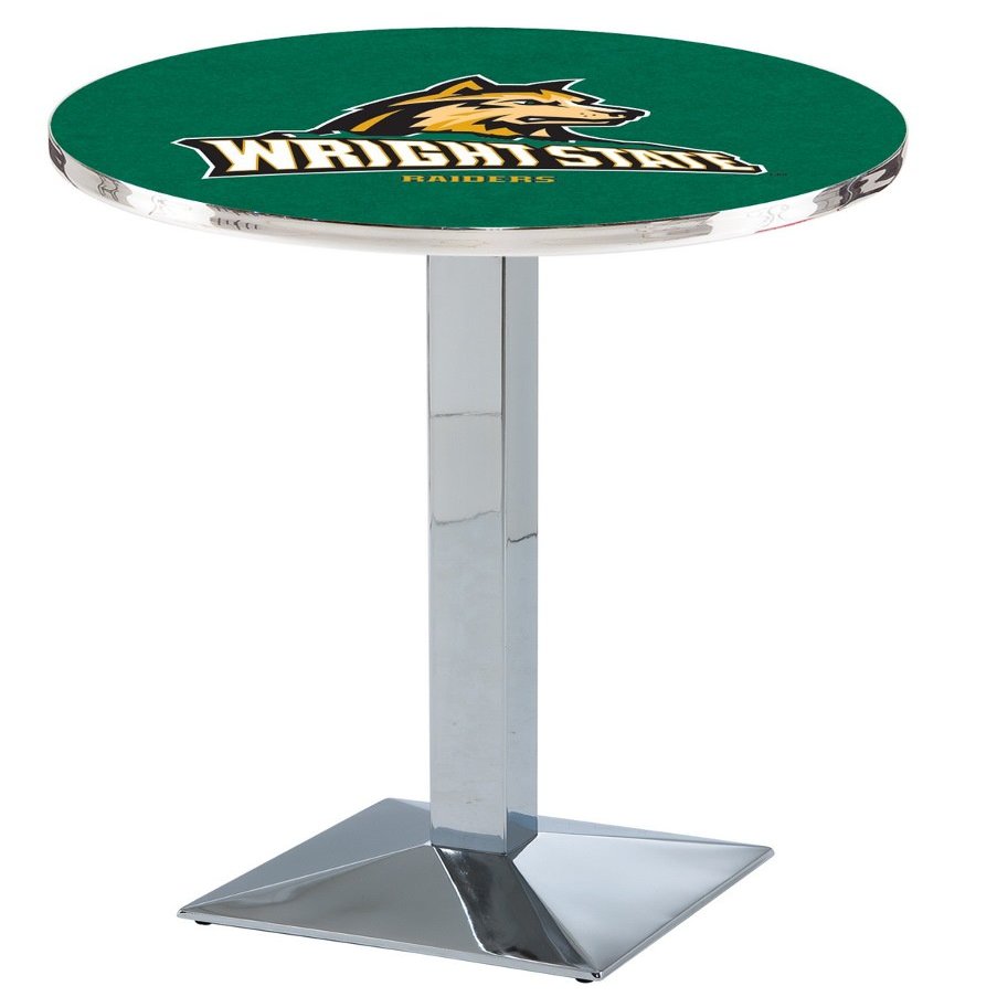 HBS L217-36" Chrome Wright State Pub Table by Holland Bar Stool Co.
