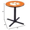 HBS L211-42" Black Wrinkle Clemson Pub Table by Holland Bar Stool Co. view 2