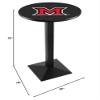 Holland Bar Stool Co. L217-36" Black Wrinkle Miami (OH) Pub Table view 2