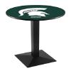 HBS L217-42" Black Wrinkle Michigan State Pub Table by Holland Bar Stool Co. view 1