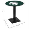 HBS L217-42" Black Wrinkle Michigan State Pub Table by Holland Bar Stool Co. view 2