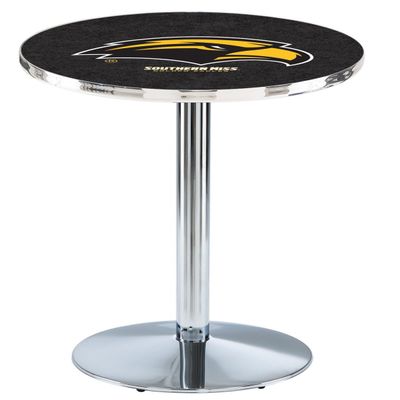 HBS L214-36" Chrome Southern Miss Pub Table by Holland Bar Stool Co.