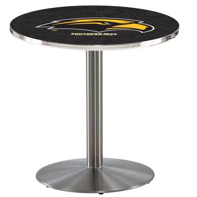 HBS L214-42" Stainless Steel Southern Miss Pub Table by Holland Bar Stool Co.