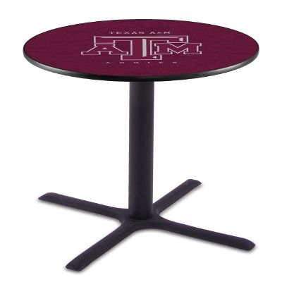 HBS L211-36" Black Wrinkle Texas A&M Pub Table by Holland Bar Stool Co.