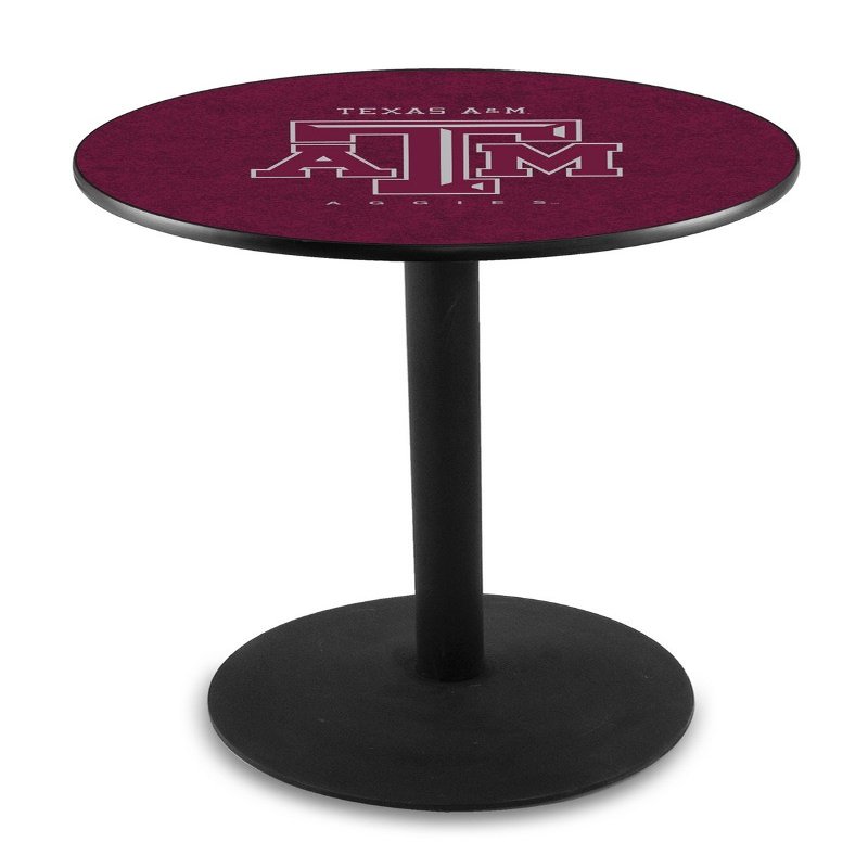 HBS L214-42" Black Wrinkle Texas A&M Pub Table by Holland Bar Stool Co.