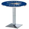 HBS L217-42" Chrome Montana State Pub Table by Holland Bar Stool Co. view 1