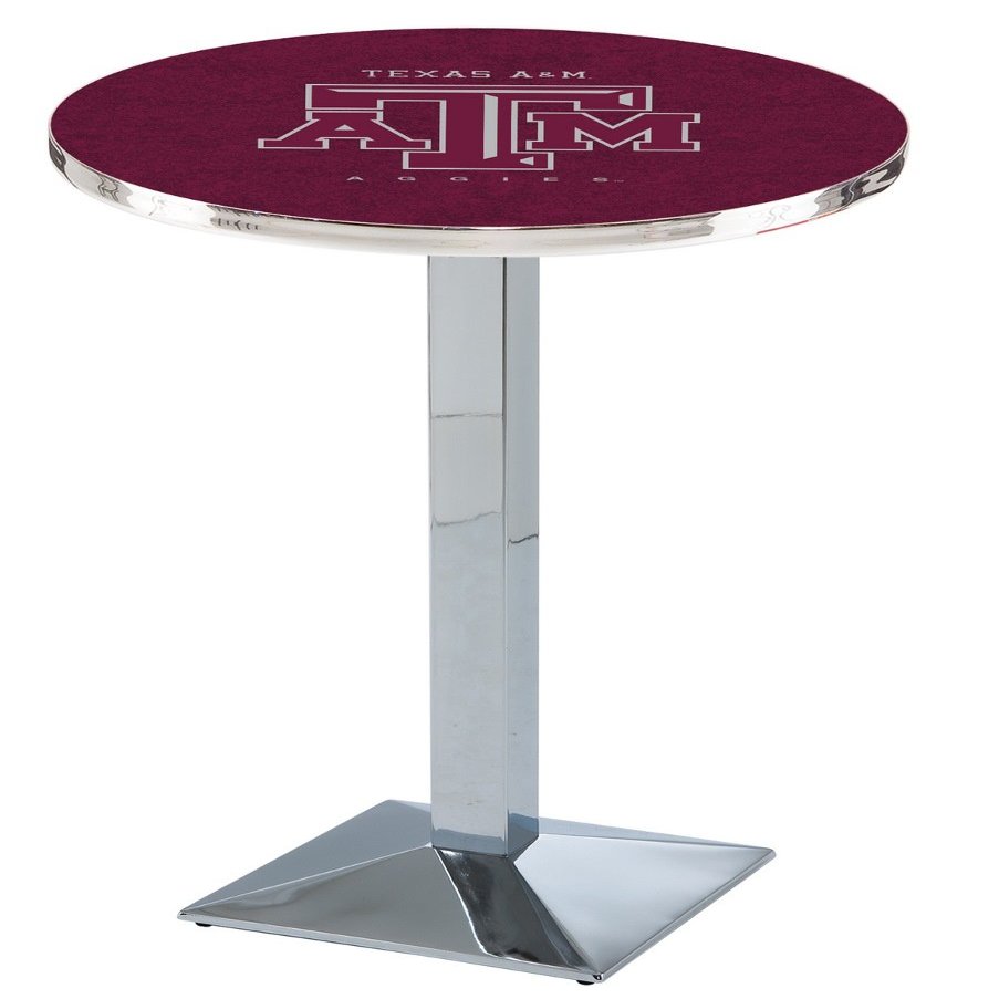 Holland Bar Stool Co. L217-36" Chrome Texas A&M Pub Table