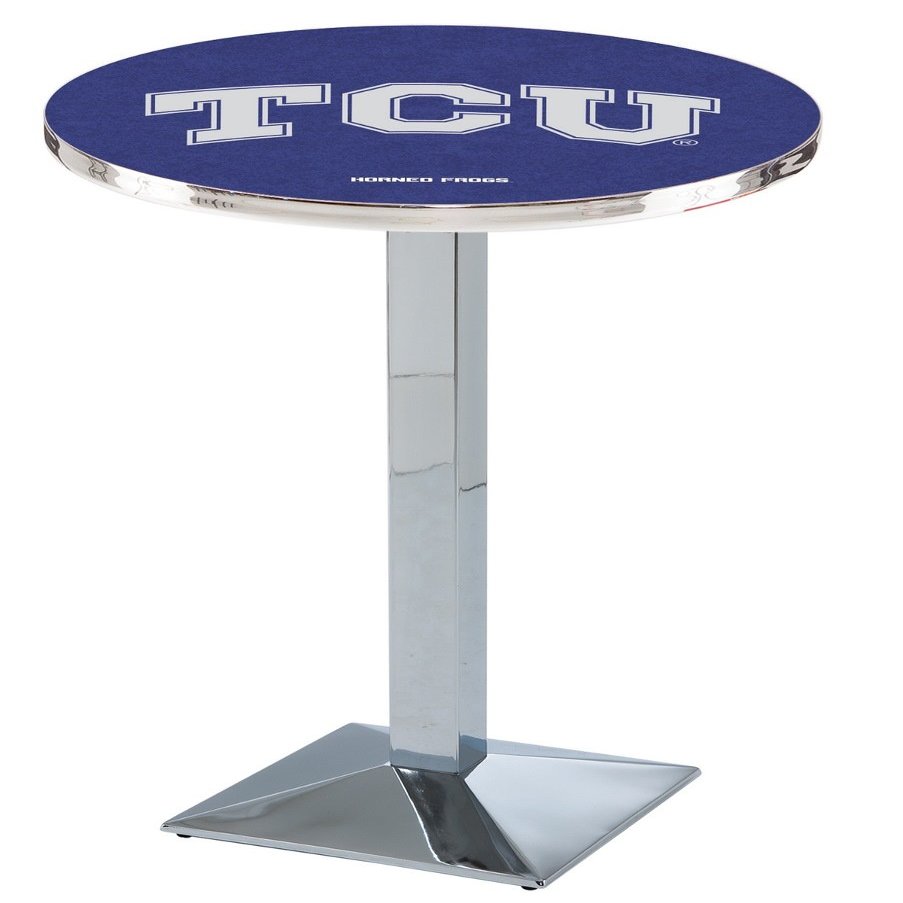 HBS L217-42" Chrome TCU Pub Table by Holland Bar Stool Co.