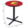 HBS L211-42" Black Wrinkle Ferris State Pub Table by Holland Bar Stool Co. view 2