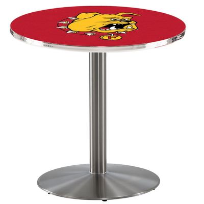 HBS L214-36" Stainless Steel Ferris State Pub Table by Holland Bar Stool Co.