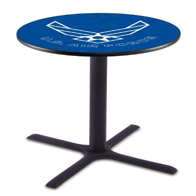 HBS L211-36" Black Wrinkle U.S. Air Force Pub Table by Holland Bar Stool Co.