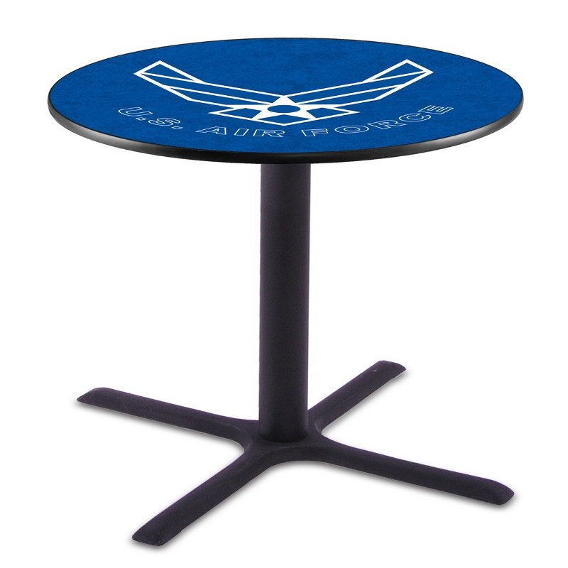 HBS L211-36" Black Wrinkle U.S. Air Force Pub Table by Holland Bar Stool Co.