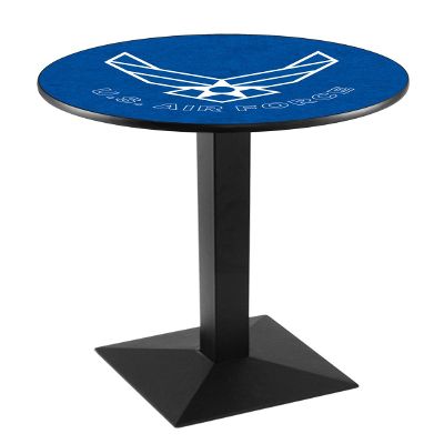 HBS L217-42" Black Wrinkle U.S. Air Force Pub Table by Holland Bar Stool Co.