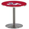 HBS L214-36" Stainless Steel Fresno State Pub Table by Holland Bar Stool Co. view 1