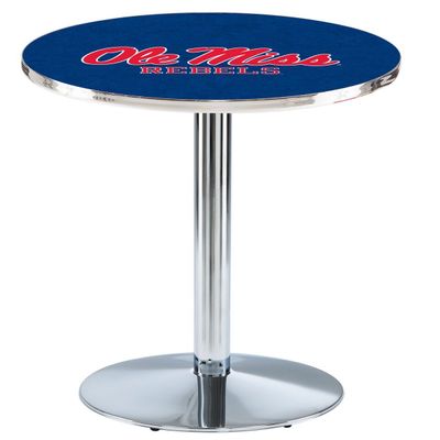 HBS L214-42" Chrome Ole' Miss Pub Table by Holland Bar Stool Co.