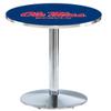 HBS L214-42" Chrome Ole' Miss Pub Table by Holland Bar Stool Co.