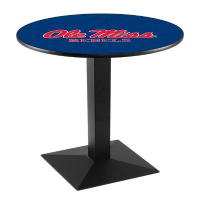 Holland Bar Stool Co. L217-42" Black Wrinkle Ole' Miss Pub Table