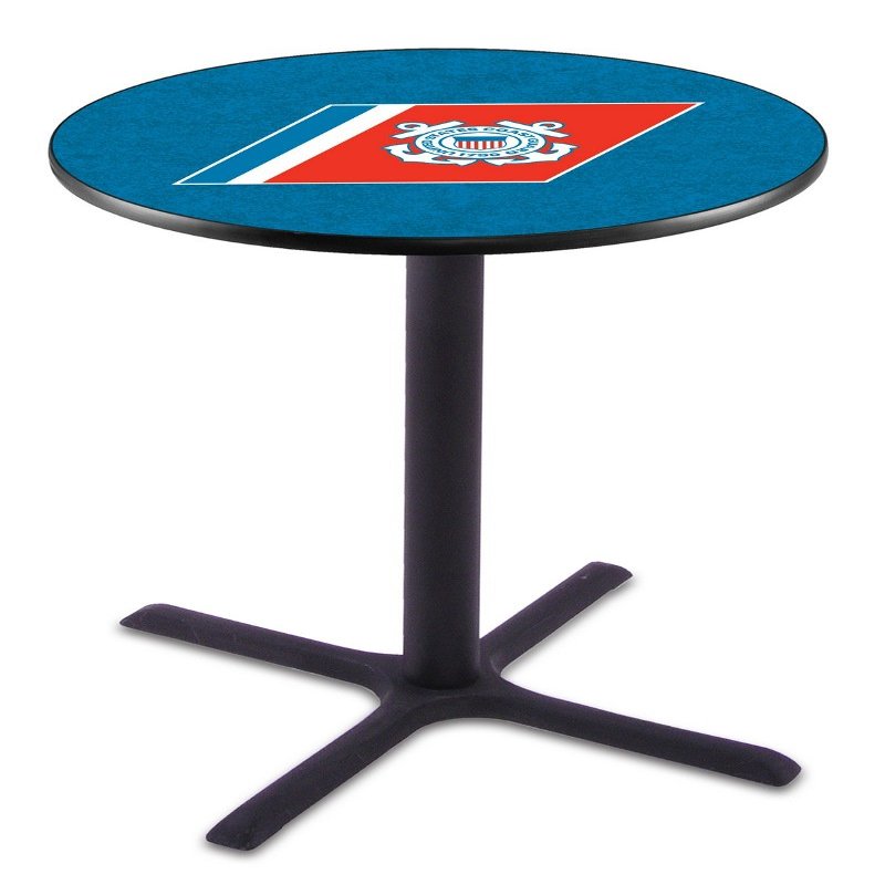 HBS L211-42" Black Wrinkle U.S. Coast Guard Pub Table by Holland Bar Stool Co.