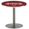 HBS L214-36" Stainless Steel Mississippi State Pub Table by Holland Bar Stool Co.