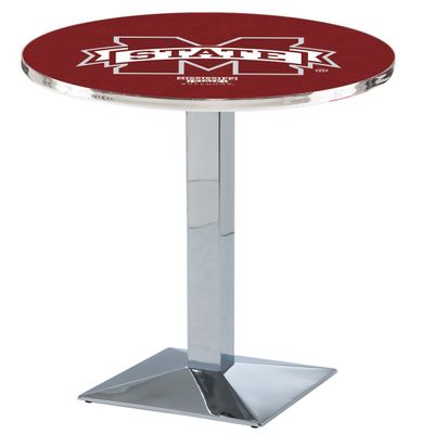 Holland Bar Stool Co. L217-42" Chrome Mississippi State Pub Table