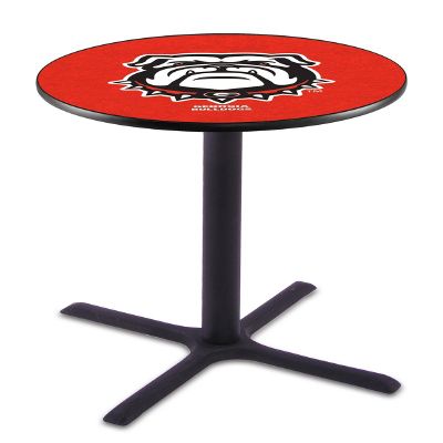 HBS L211-36" Black Wrinkle Georgia Bulldog Pub Table by Holland Bar Stool Co.