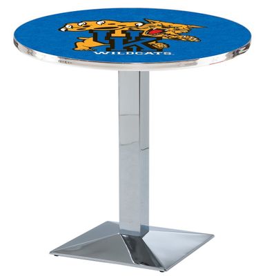 HBS L217-42" Chrome Kentucky Wildcat Pub Table by Holland Bar Stool Co.