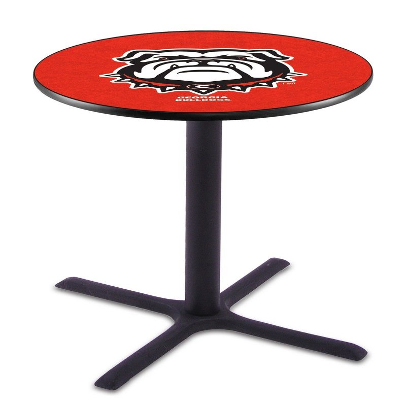 HBS L211-42" Black Wrinkle Georgia Bulldog Pub Table by Holland Bar Stool Co.