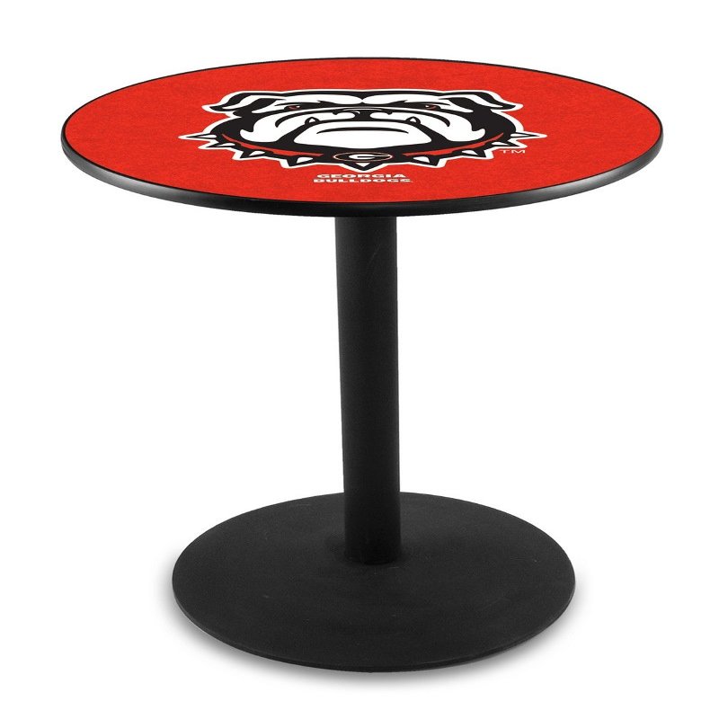 HBS L214-36" Black Wrinkle Georgia Bulldog Pub Table by Holland Bar Stool Co.