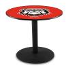 HBS L214-42" Black Wrinkle Georgia Bulldog Pub Table by Holland Bar Stool Co.