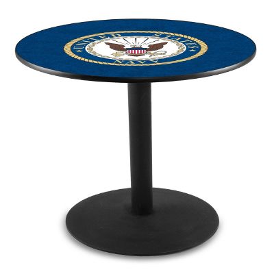 HBS L214-36" Black Wrinkle U.S. Navy Pub Table by Holland Bar Stool Co.