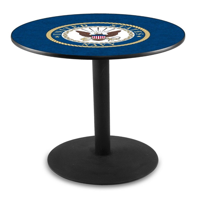 HBS L214-36" Black Wrinkle U.S. Navy Pub Table by Holland Bar Stool Co.