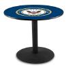 HBS L214-36" Black Wrinkle U.S. Navy Pub Table by Holland Bar Stool Co. view 1