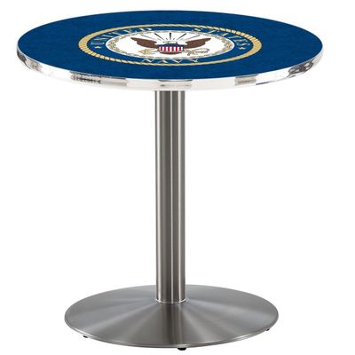 HBS L214-42" Stainless Steel U.S. Navy Pub Table by Holland Bar Stool Co.
