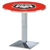 HBS L217-42" Chrome Georgia Bulldog Pub Table by Holland Bar Stool Co. view 1