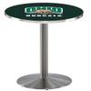 HBS L214-36" Stainless Steel Ohio University Pub Table by Holland Bar Stool Co.