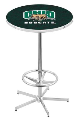 HBS L216-42" Chrome Ohio University Pub Table by Holland Bar Stool Co.